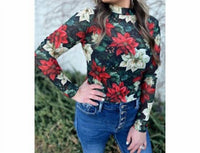 Sterling Kreek - Meet Me Under The Poinsettia Mesh Top