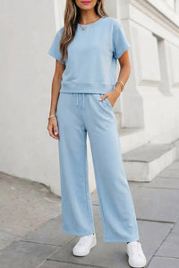 Aapparella - Soft Lounge Wide Leg Two-piece Set