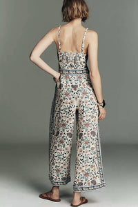 Farm Rio - Delhi Sleeveless Sweetheart Linen Jumpsuit