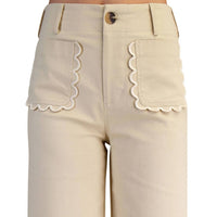 Glam - Women's Leg Scallop Pocket Pants