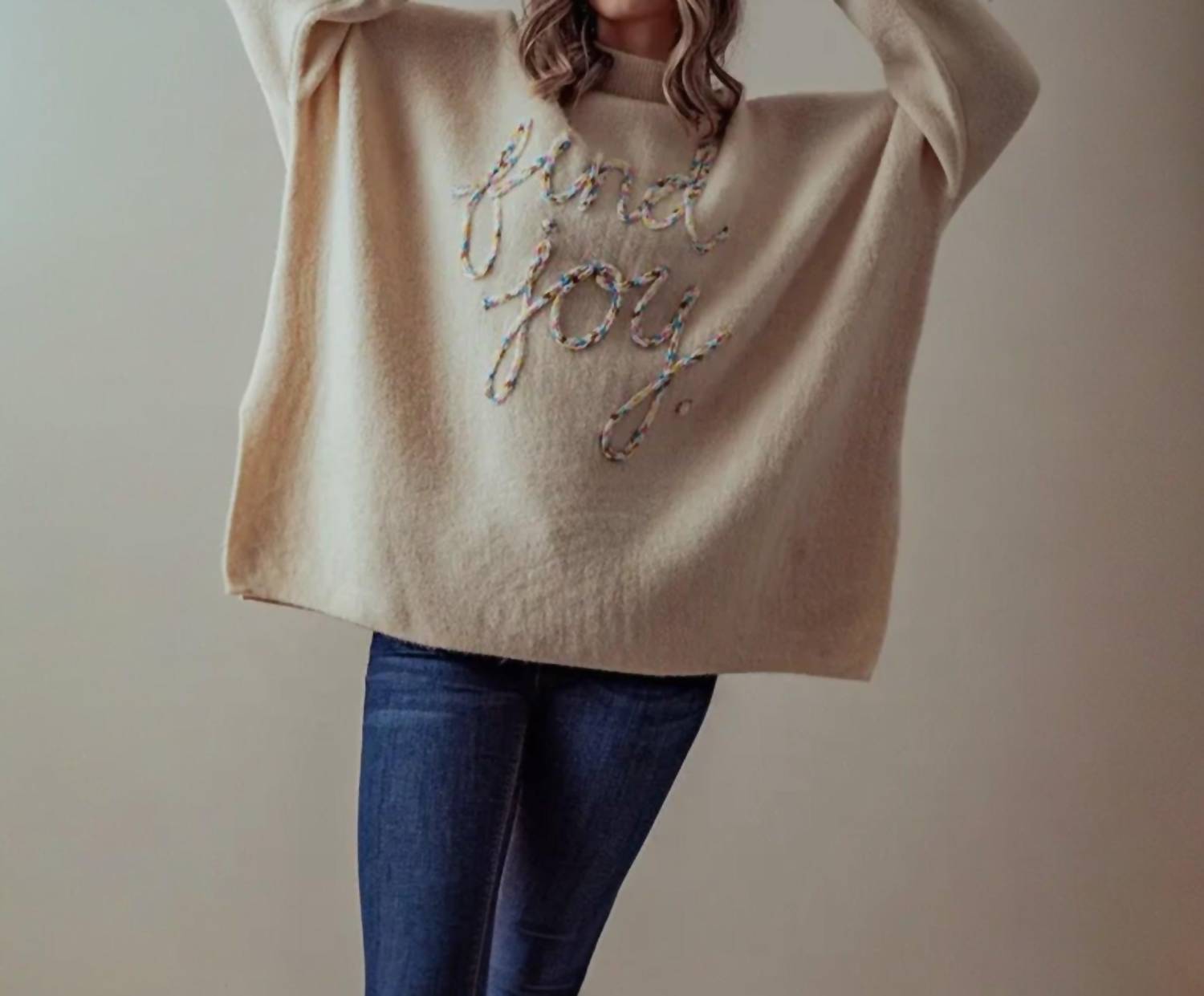 Urban Daizy - Find Joy Oversized Knit Sweater