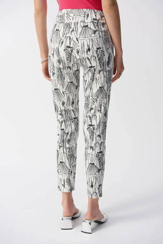Joseph Ribkoff - Sketch Print Slim Cropped Pants