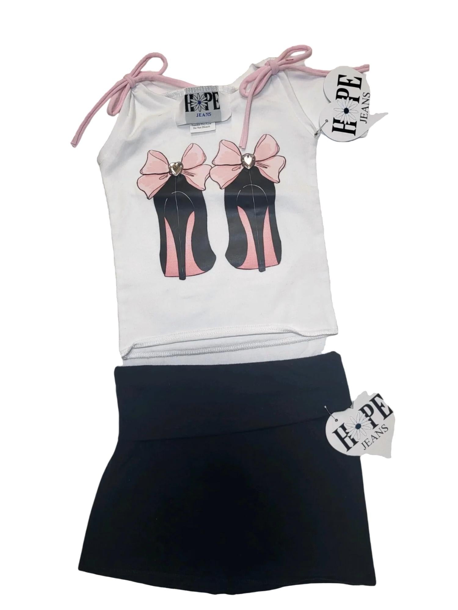 Hope Jeans - Girl's White High Heels Set