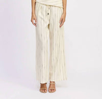 En Saison - Double Tie Belt Detail Pleated Pinstripe Trouser