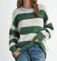 Aemi + Co - Striped Oversized Sweater
