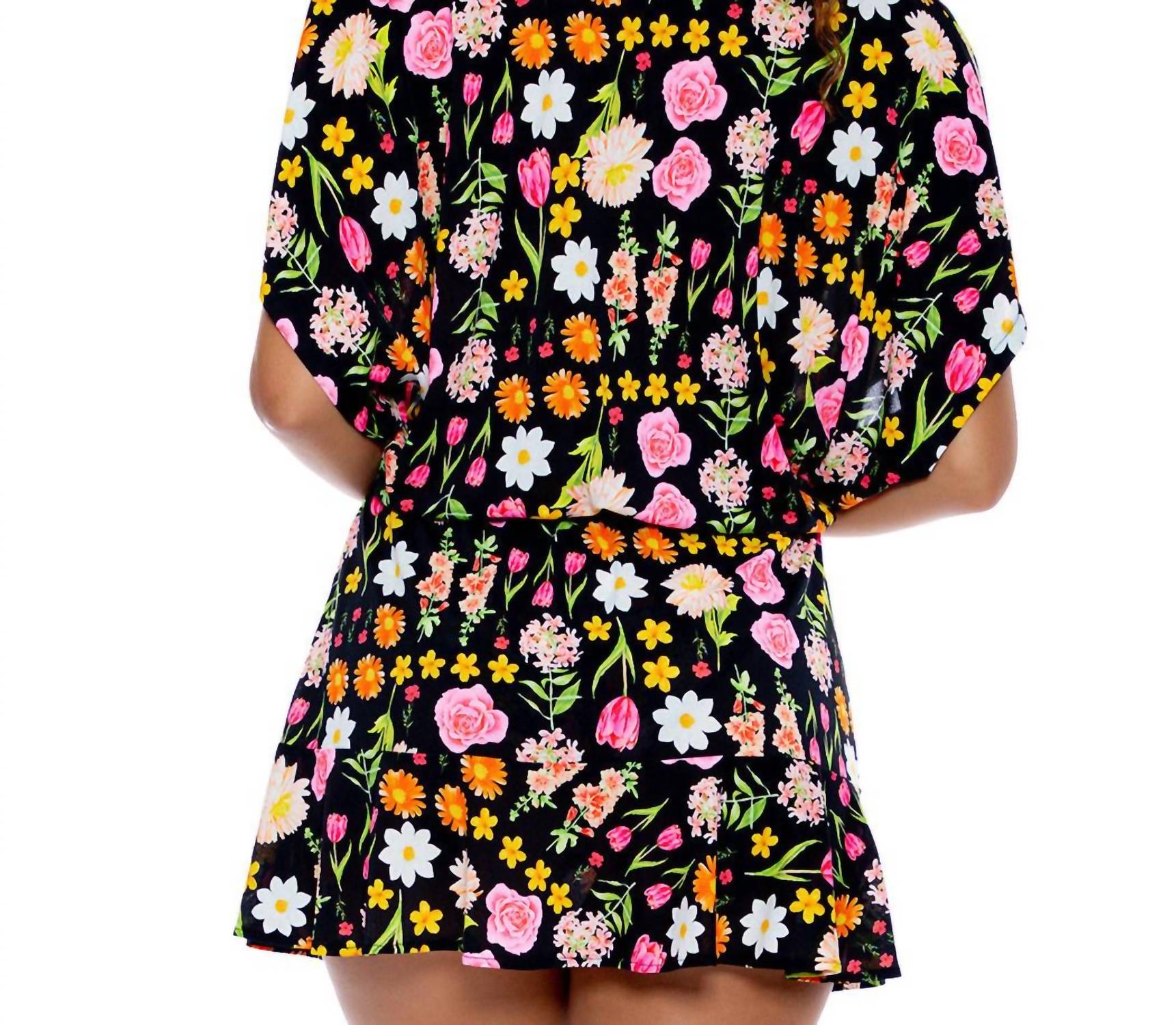 Luli Fama - Luli's Secret Garden Playera V-neck Ruffle Mini Dress