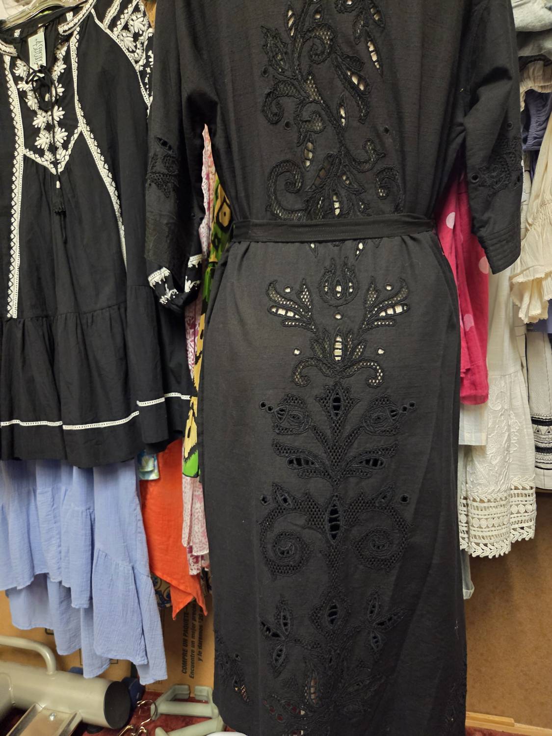 Scarlett Poppies - Women's Embroidered Linen Wrap Dress