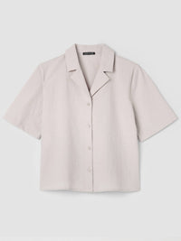 Eileen Fisher - Notch Collar Short Sleeve Shirt