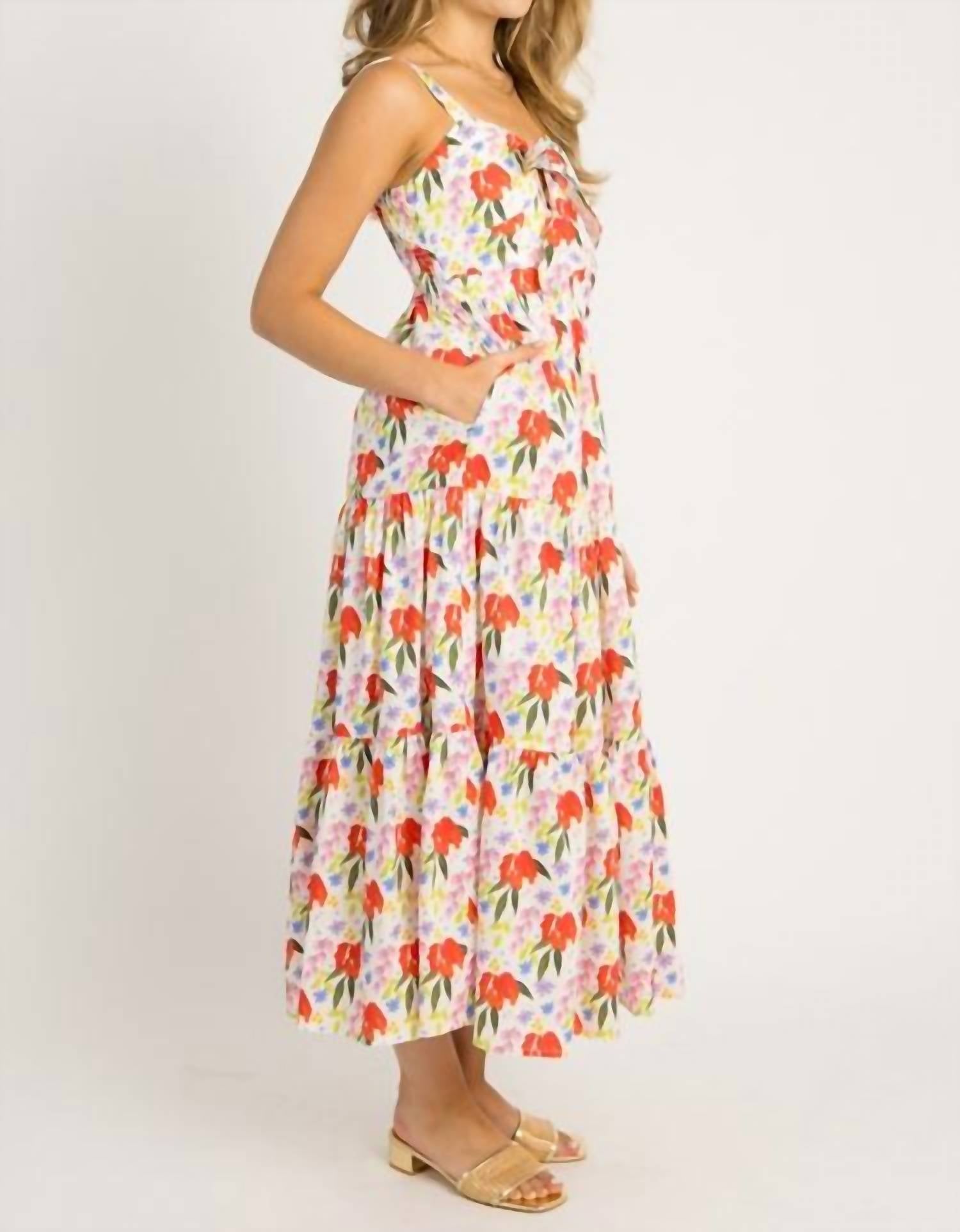 Fate By Lfd - Floral Tie Front Midi Dress