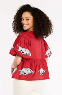 Stewart Simmons - The Puff Sleeve Peplum Top Arkansas