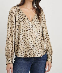 Rails sandra woven top in leopard - women's blouse