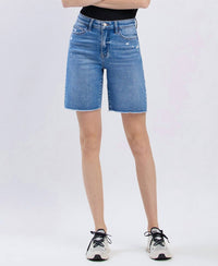 Vervet By Flying Monkey - High Rise Raw Hem Bermuda Shorts