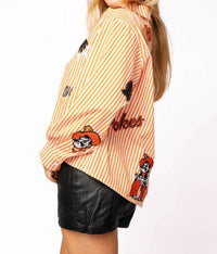 Queen Of Sparkles - Oklahoma State Mini Icon Striped Button Down