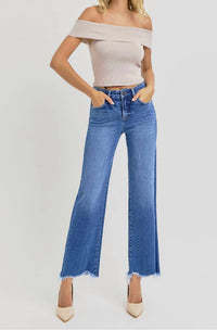 Risen - Tummy Control High Rise Ankle Straight Jeans