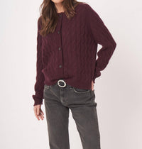 Repeat Cashmere - Organic Cashmere Cable Knit With Fringes Cardigan