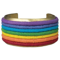 ZAD Women's Rainbow Cord Stripe Cuff Bracelet in gold - women's jewelry