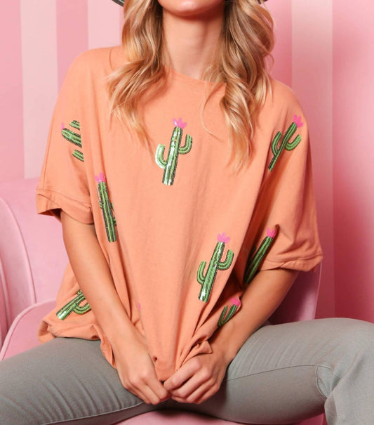 Fantastic Fawn - Desert Dreaming Sequin Cactus Tee