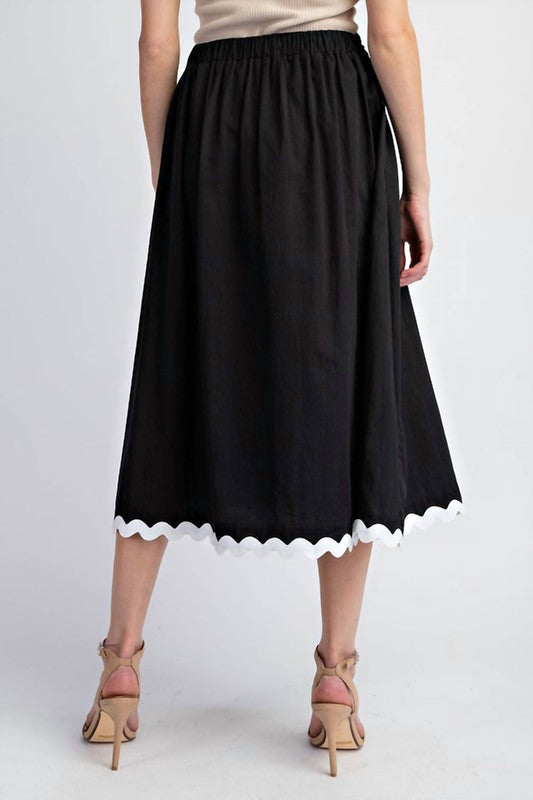 Ee:Some - Ric Rac Trim Midi Skirt