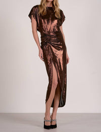 Elan - Cap Sleeve Slit Dress