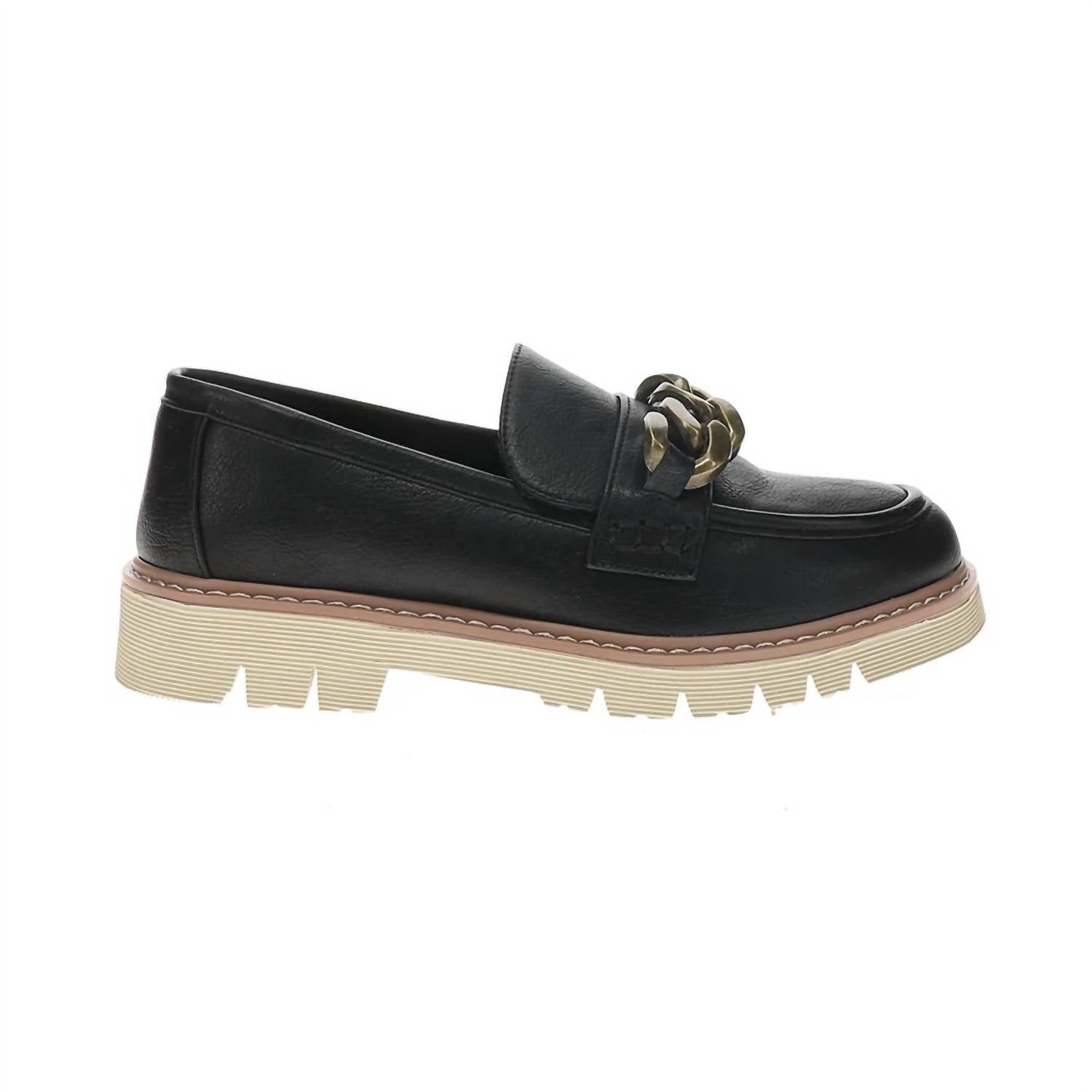 Corkys Footwear Women's Not Literally Lug Sole Loafers in black - women's flats