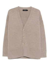 arch4 Cashmere Cedar Rise Cardigan in beige melange - men's sweater - detail view