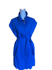 Haris Cotton - Women's Cap Sleeve Linen Shirt Dress