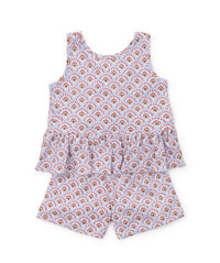 lila + hayes Girls Poppy Sleeveless Short Set in bunting floral - item