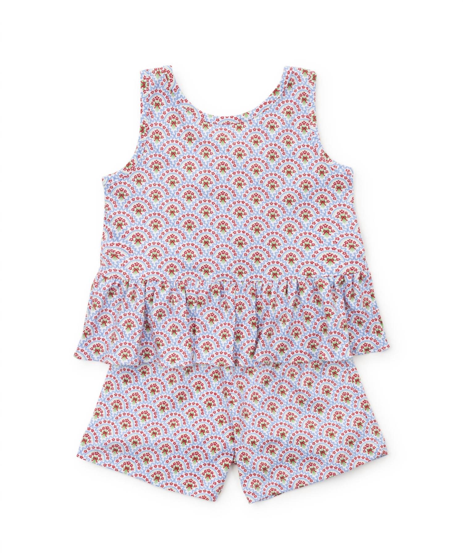 lila + hayes Girls Poppy Sleeveless Short Set in bunting floral - item