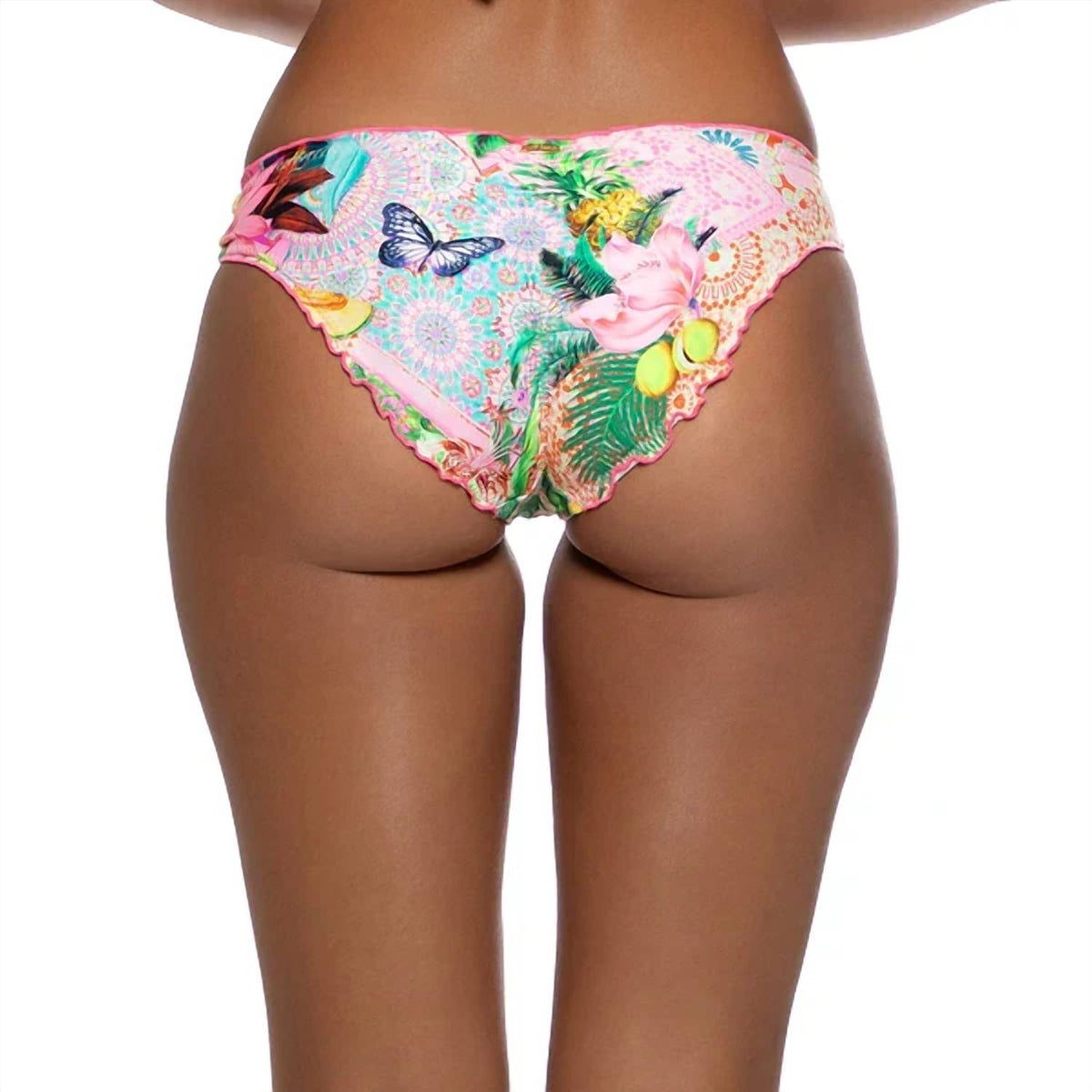 Luli Fama - Opulent Eden Seamless Ruched Full Back Bikini Bottom