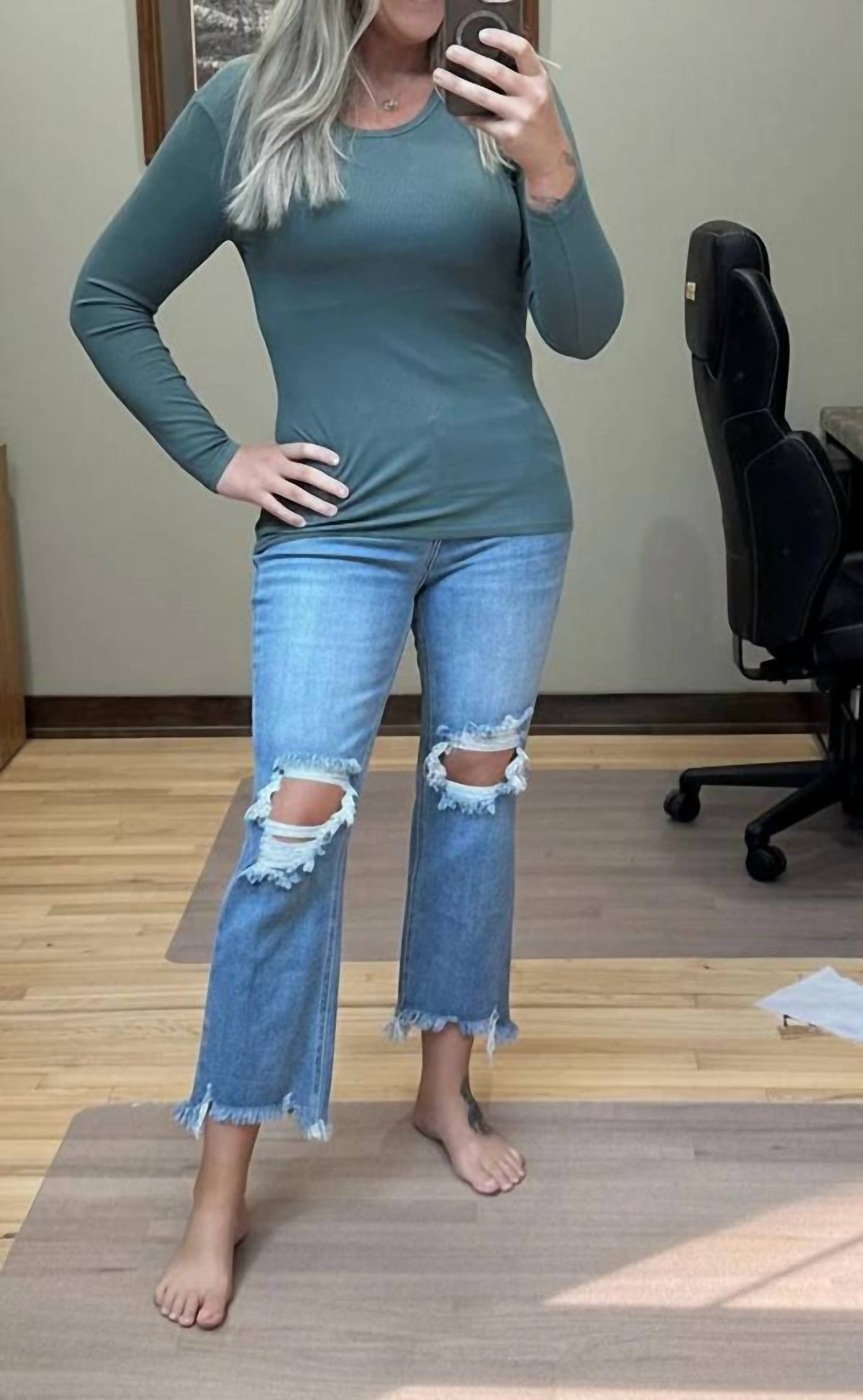 Yelete - Ribbed Long Sleeve Top