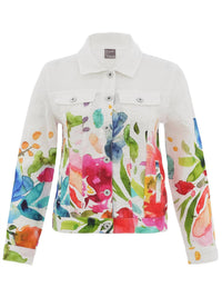 Dolcezza - Women's Spring Delight Floral Linen Lightweight Jacket