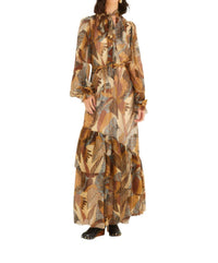 Farm Rio - Dotted Macaws Long Sleeve Maxi Dress