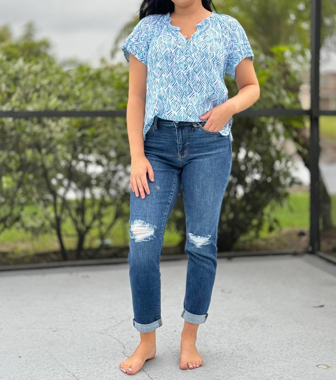 Judy Blue - Just Roll With It Slim Cut Jeans
