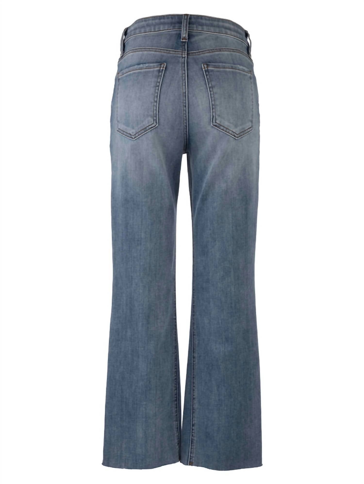 KUT FROM THE KLOTH Women's Kelsey High Rise Ankle Flare Jean in acceptance - women's jeans - detail view