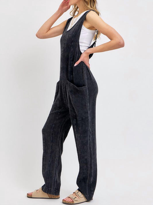 Sweet Lovely By Jen - Mineral Washed Jumpsuit