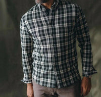 Taylor Stitch Jack Shirt in coal plaid waffle - men's shirt