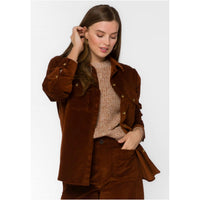 Velvet Heart Magnolia Shacket in toffee - women's jacket