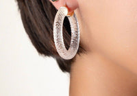 Gold & Honey - Women's Cable Lucite Hoop Earrings