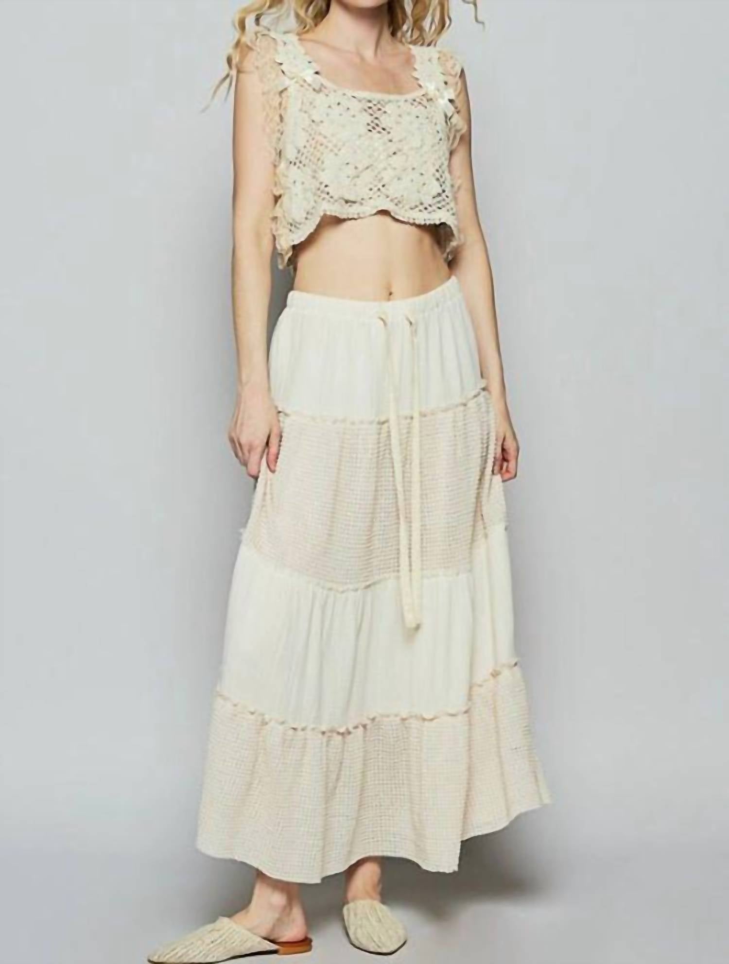 Pol - Western Sky Waffle Skirt