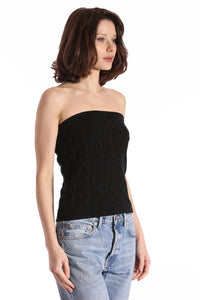 Minnie Rose - Cotton Cable Strapless Top