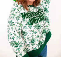 Brianna Cannon Michigan State Floral Toile Sweatshirt in green - women's sweater - alternate view