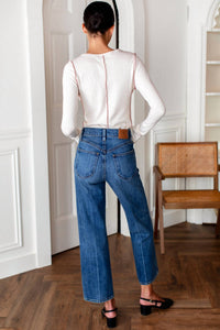 EMERSON FRY Treasure Straight Denim Ankle Jeans in generation wash - women's pants - detail view