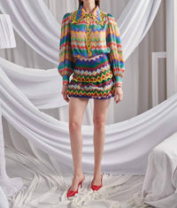 Celia B - Cariño Zigzag Print Mini Skirt