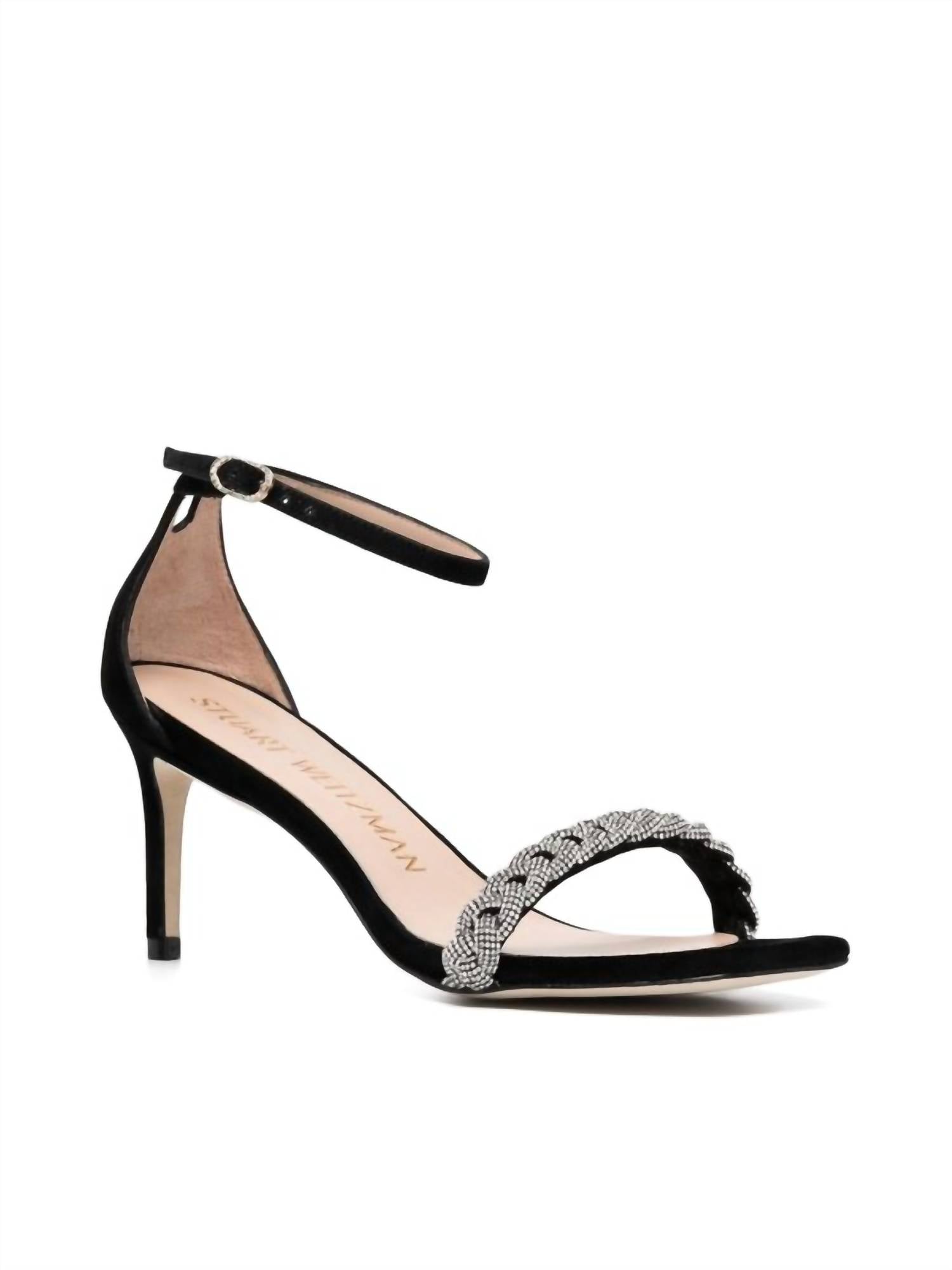 STUART WEITZMAN Women's Nudistcurve Highshine Sandal in black - women's sandal