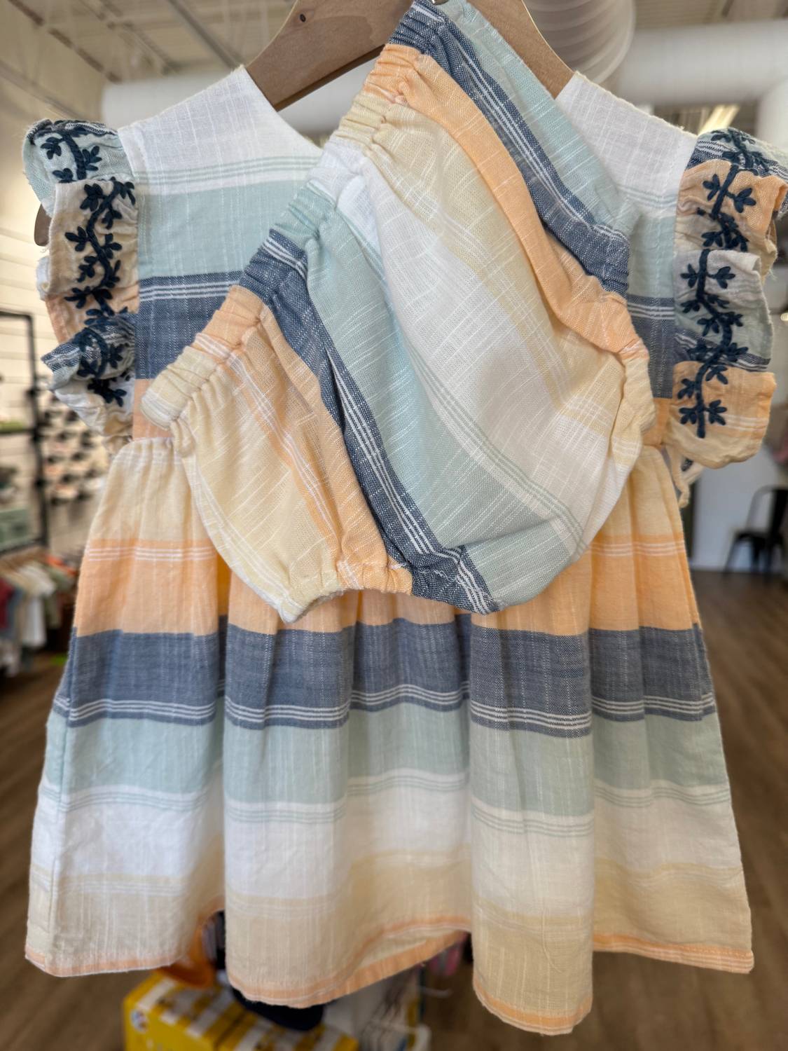Poppet & Fox - Girl's Embroidered Smock Top With Bloomer