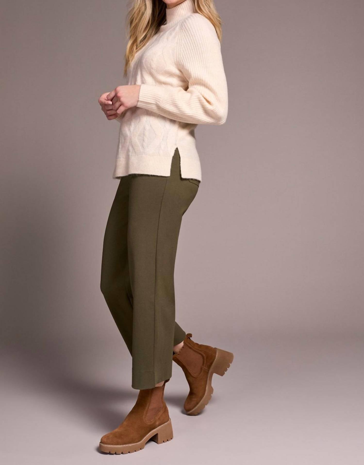 Tribal - Long Puff Sleeve Mock Neck Sweater