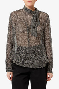 ISABEL MARANT Leona Top in black ecru - women's blouse