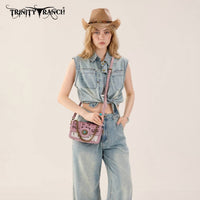 Trinity Ranch - Cowhide Floral Cutout Crossbody Bag