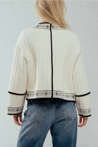 Urban Daizy - Women's Boho Embroidered Quilted Jacket