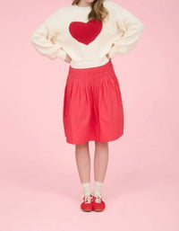 Blu Pepper - Heart Jacquard Crew Neck Knit Pullover Sweater